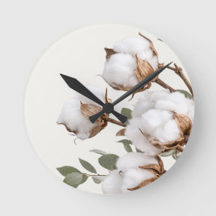 Reloj de pared botánico de algodón de casa de camp