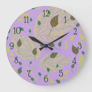 Reloj de pared botánico de la lavanda