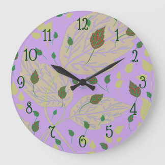 Reloj de pared botánico de lavanda