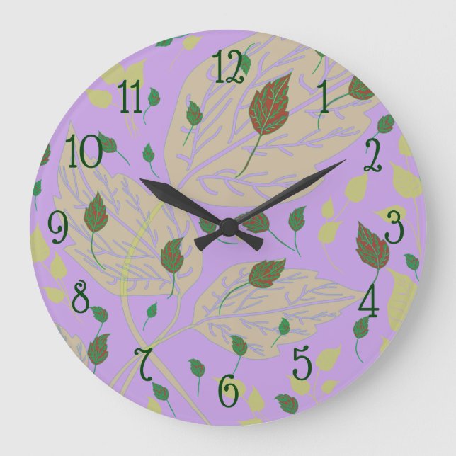 Reloj de pared botánico de lavanda (Anverso)