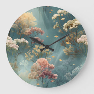 Reloj de pared botánico submarino soñador