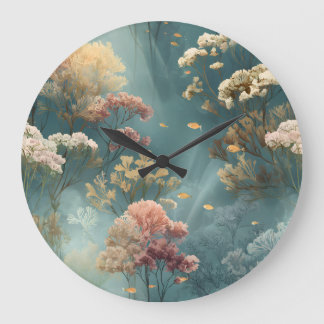 Reloj de pared botánico submarino soñador