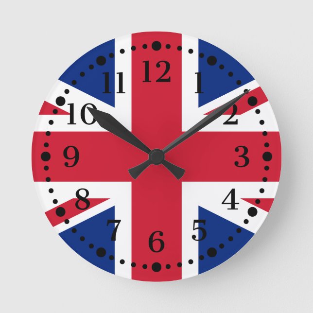 Reloj de pared británico de Union Jack (Anverso)