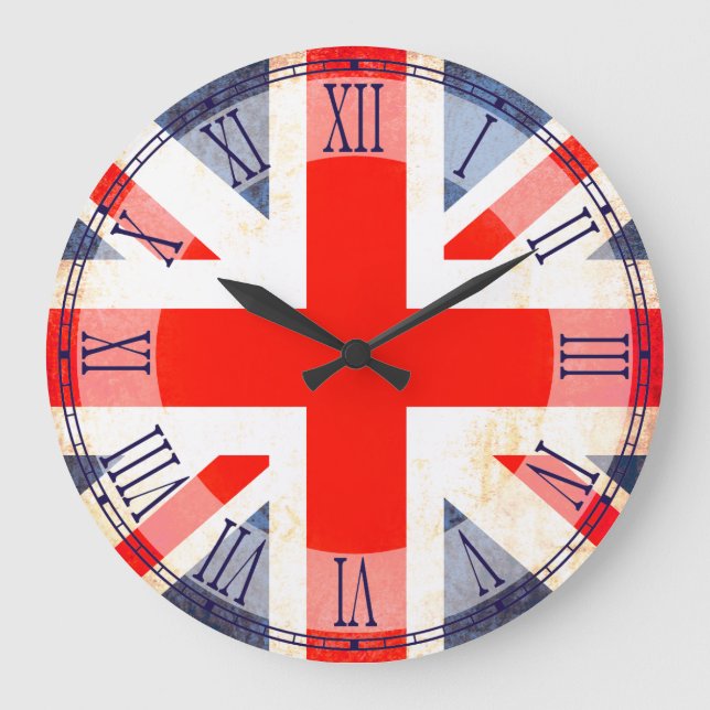 Reloj de pared británico patriótico del número (Anverso)