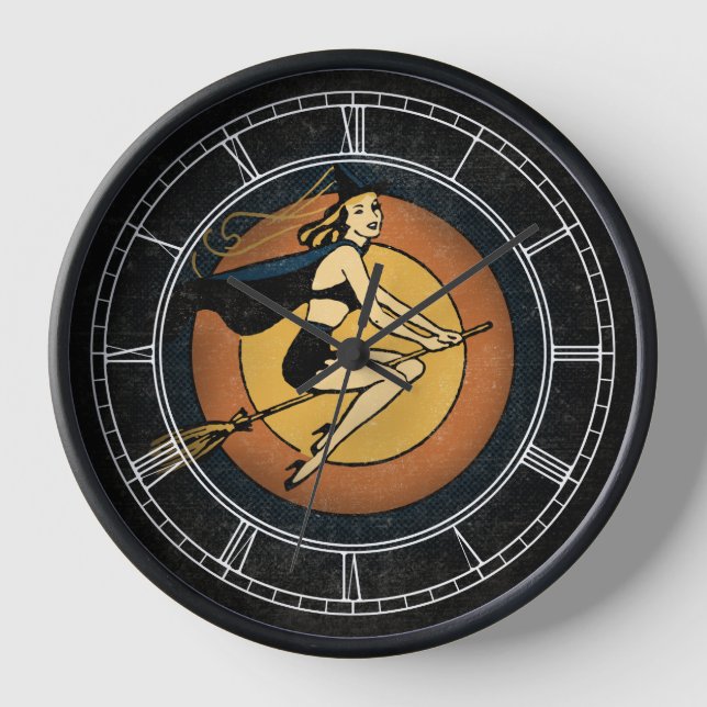 Reloj De Pared Bruja retro (Anverso)