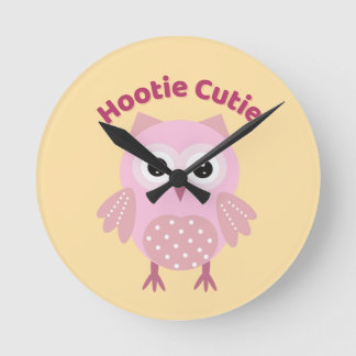 Reloj de pared búho rosa Hootie Cutie