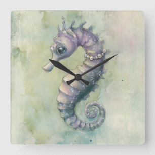 Reloj de Pared Caballito de Mar Elegante