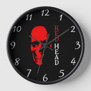 Reloj de pared cabeza roja