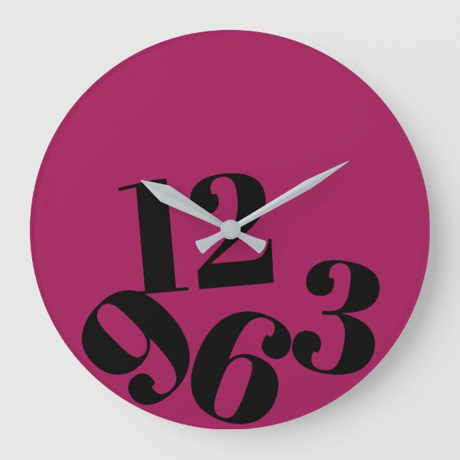 Reloj de pared - Caen grandes números rosados (Anverso)