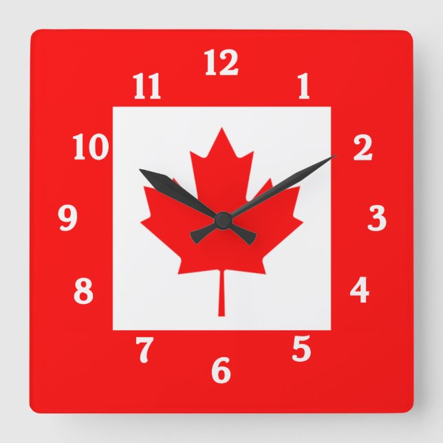 Reloj de pared canadiense de la bandera (Anverso)