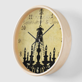 Reloj De Pared Candelero de nota musical con problemas personaliz