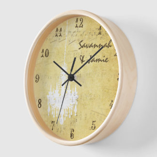 Reloj De Pared Candelero de nota musical con problemas personaliz