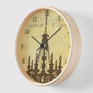 Reloj De Pared Candelero de nota musical con problemas personaliz