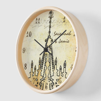 Reloj De Pared Candelero de nota musical con problemas personaliz
