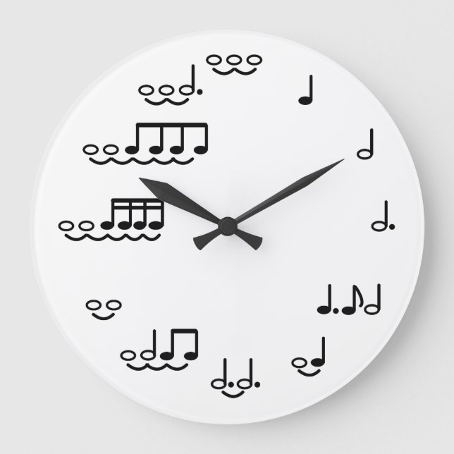 Reloj de pared caprichoso de las notas musicales (Anverso)