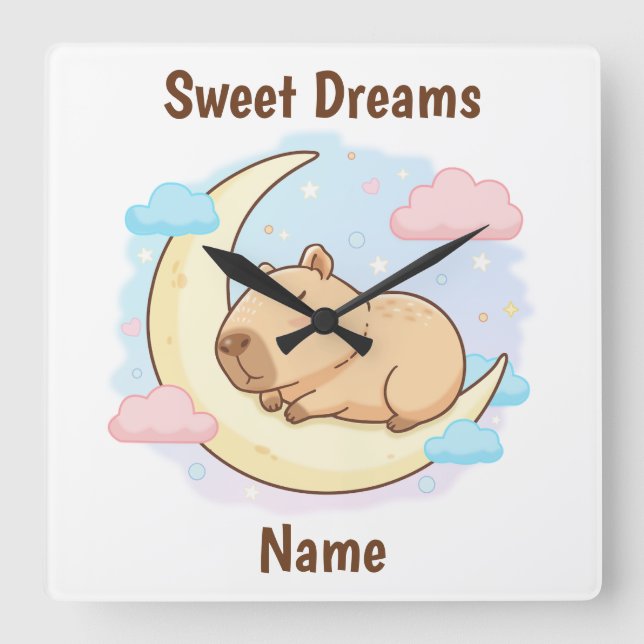 Reloj de Pared Capybara Sueños Dulces Personalizad (Anverso)