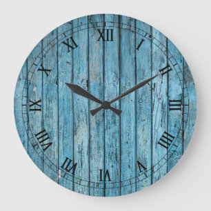 Reloj de pared - Cara Romana Azul Rústica