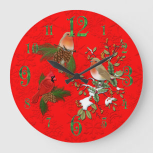 Reloj de pared cardinal e inglés rojo grande del 