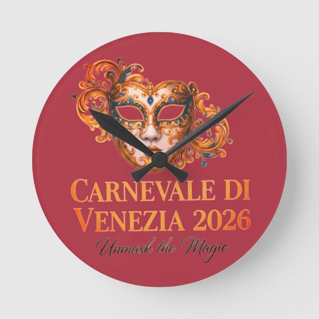 Reloj de pared Carnevale Di Venezia 2026 - Venecia (Anverso)