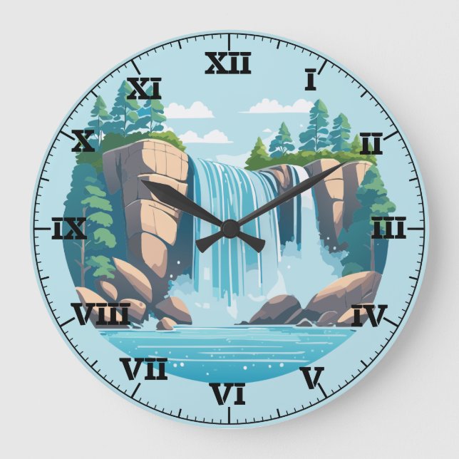 Reloj de pared cascada en las Montañas Rocosas (Anverso)