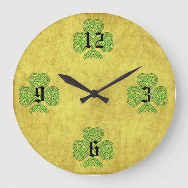 Reloj de pared Celtic Shamrocks (Anverso)