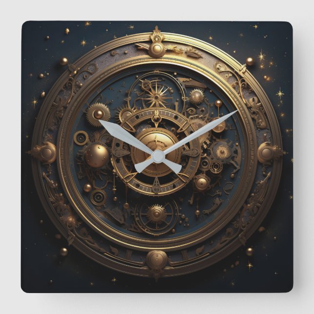 Reloj de pared celular Steampunk (Anverso)