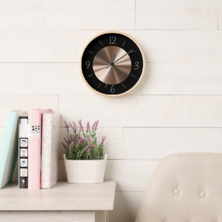 Reloj de pared céntrico de bronce negro de moda