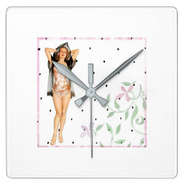 Reloj de pared Chica de anclaje retro