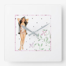 Reloj de pared Chica de anclaje retro
