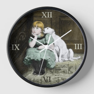 Reloj De Pared Chica que adora del perro