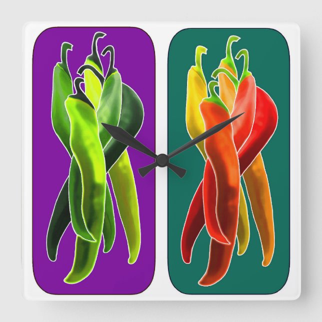 Reloj de pared Chiles Abstracto (Anverso)