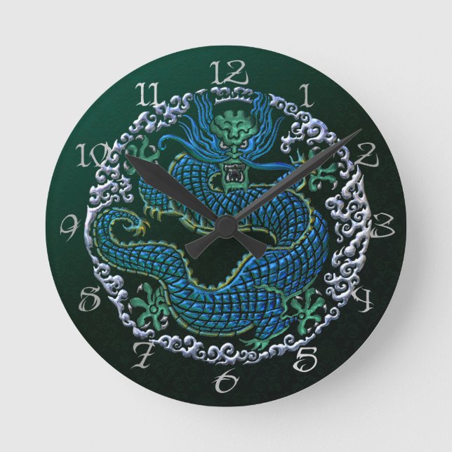 Reloj de pared chino del ornamento del dragón (Anverso)