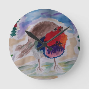 Reloj de pared Christmas Robin