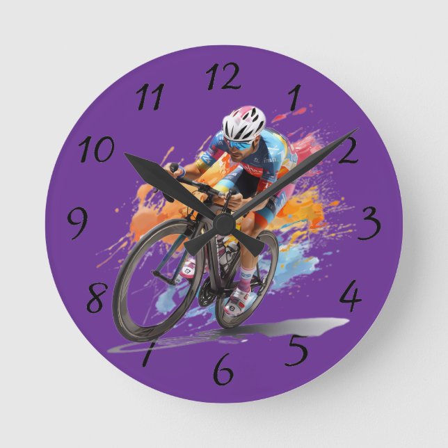 Reloj De Pared Ciclista Compitiendo (Anverso)