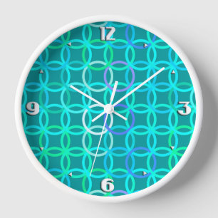 Reloj De Pared Circulación moderna de mediados del siglo XX, turq