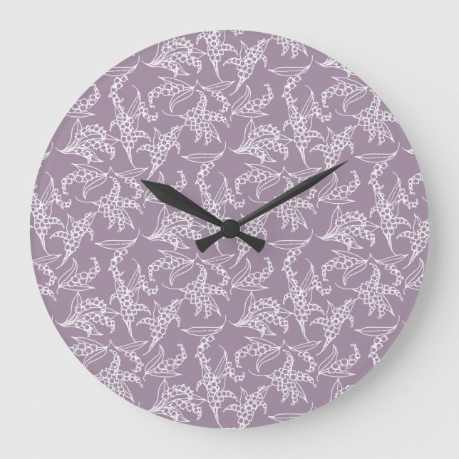 Reloj de pared circular de moda: Lilies-of-the-Val (Anverso)
