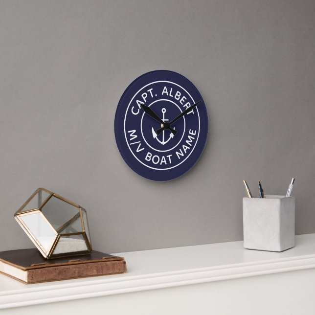 Reloj de pared circular personalizado de la Marina (Oficina)