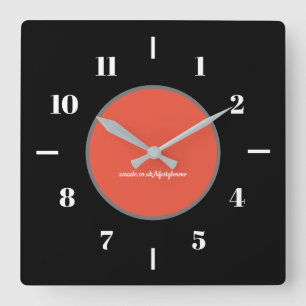 Reloj de pared -Círculo O/R de fondo negro moderno