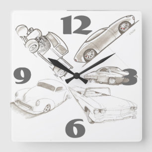 Reloj de pared clásico de los coches