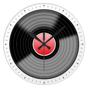 Reloj de pared clásico de LP de la placa giratori