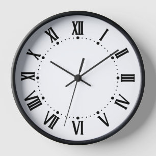 Reloj de pared clásico de números romanos - negro