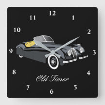 Reloj de pared clásico del coche jaguar 'Old Timer