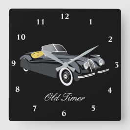 Reloj de pared clásico del coche jaguar 'Old Timer