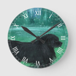 Reloj de pared clásico del perro de Terranova