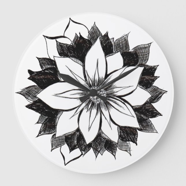 Reloj de pared CLÁSICO del POINSETTIA (Anverso)