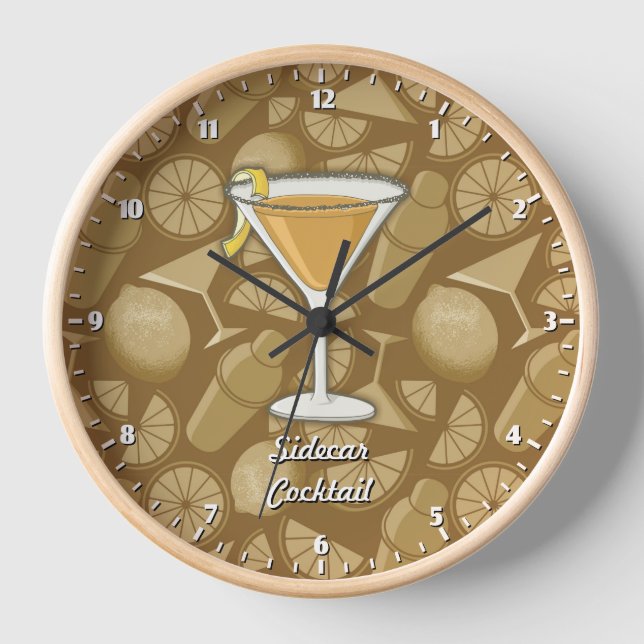 Reloj De Pared Cóctel de Sidecar (Anverso)