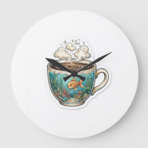 Reloj de pared Coffee Ocean – Pez caprichoso en un