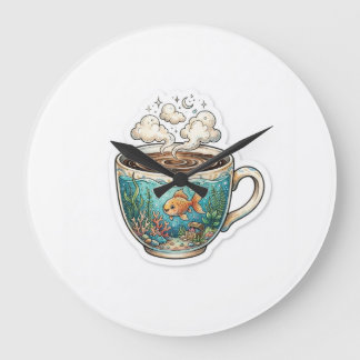 Reloj de pared Coffee Ocean – Pez caprichoso en un