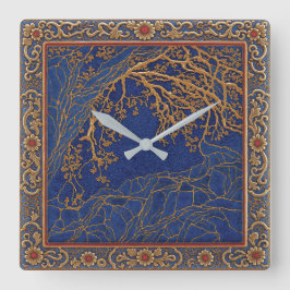 Reloj de pared color azul oro de los Alpes frances