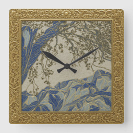 Reloj de pared color oro plata azul Alpes francese